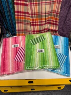 Set of 3 Striped Cotton Beach Towels